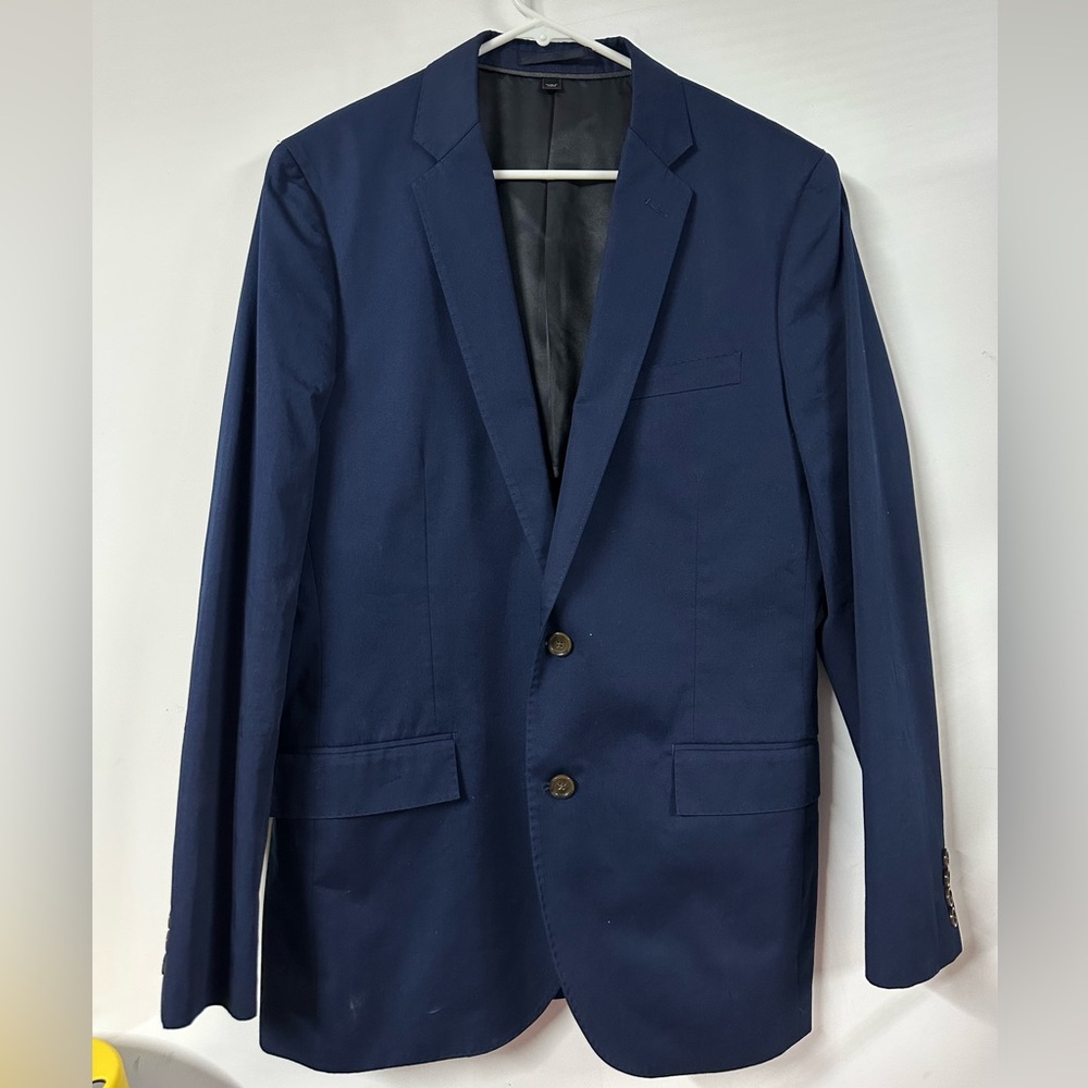J Crew Ludlow 40L Blue 100% Cotton Blazer Sportcoat Larusmiani Tessuti Italy